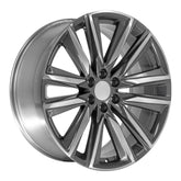 Angle view of a 24x10 Machined Gunmetal wheel replacement for Cadillac Escalade replica rim 9511081
